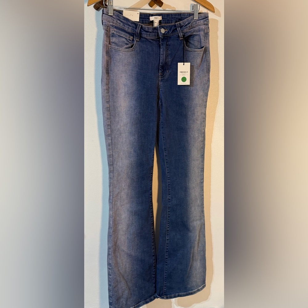 FOREVER 21 premium BOOTCUT pink DENIM JEANS NWT size 30